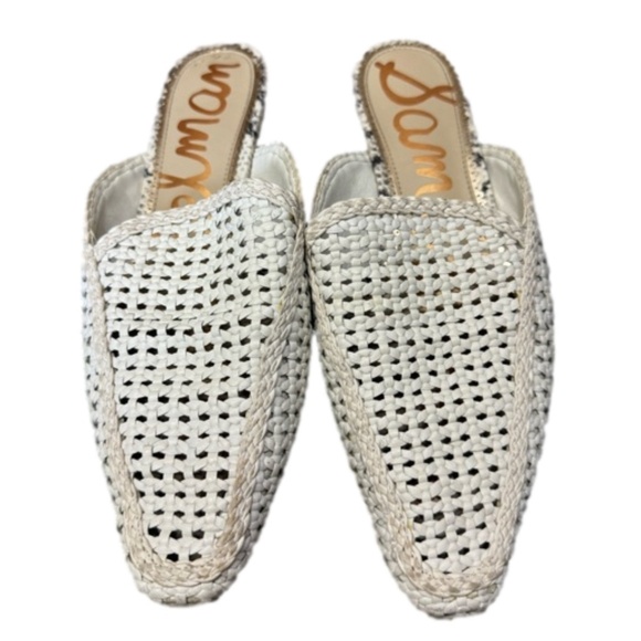 Sam Edelman Cream Elva Slip On Woven Mule Flats - Picture 6 of 9